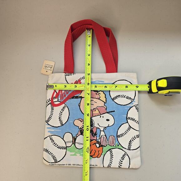Vintage Peanuts Chicago Baseball Tote Bag Charlie Brown Snoopy Horizon USA NWT - Picture 9 of 11